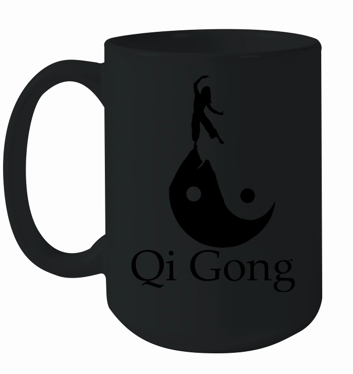 silhouette desing art of qigong Ceramic Mug