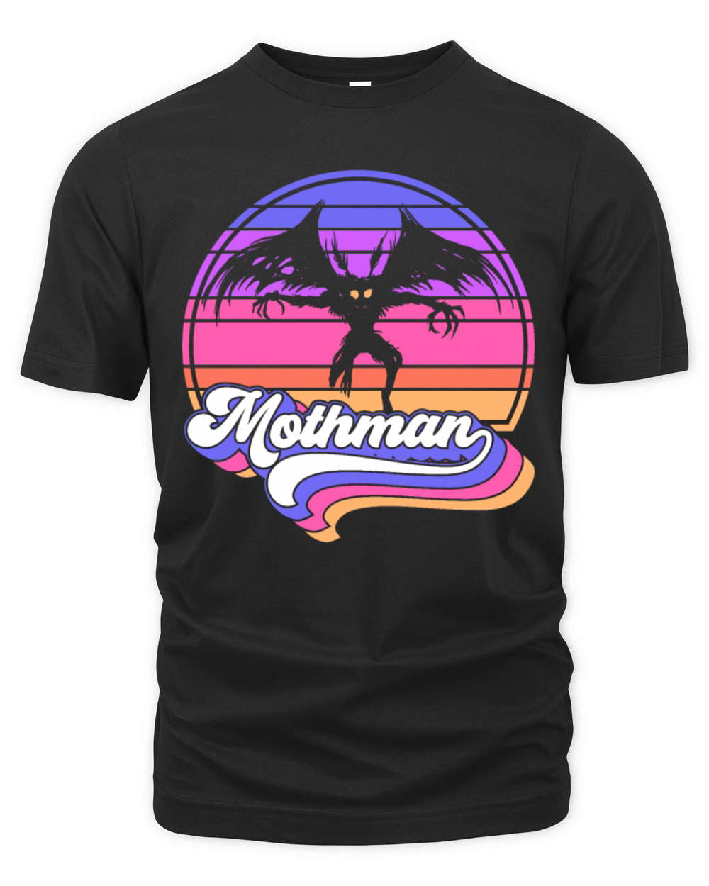 Retro Mothman 80s Cryptid Sunset Gift Organic Unisex T-shirt
