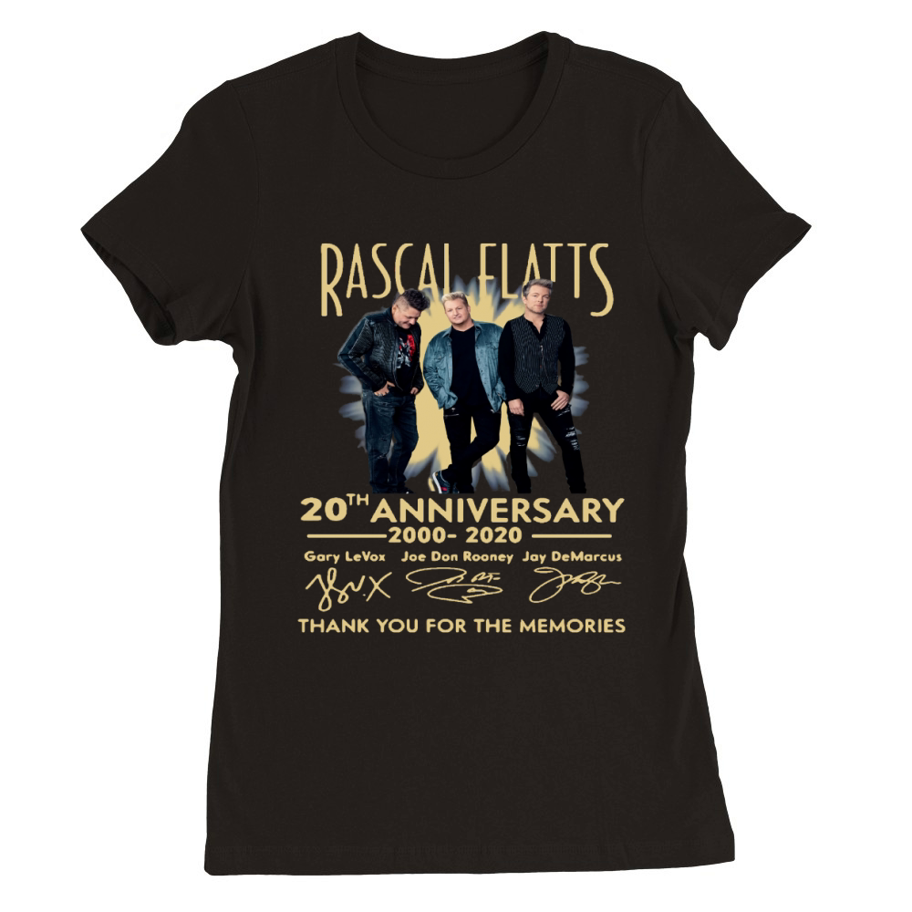 Rascal Flatts Band 20th Anniversary 2000-2020 Signature shirt Premium Womens Crewneck T-shirt