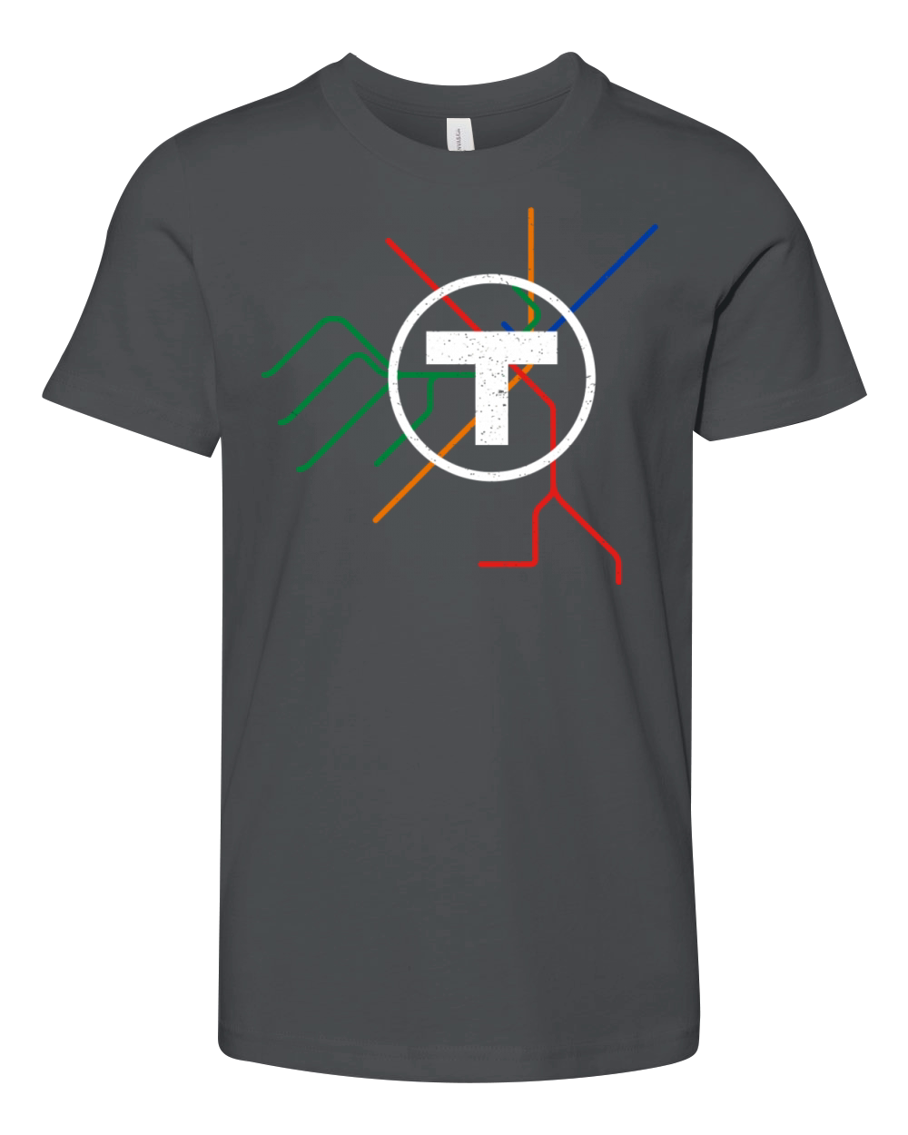 Boston T Subway Map Vintage Mbta Youth Unisex Jersey Tee