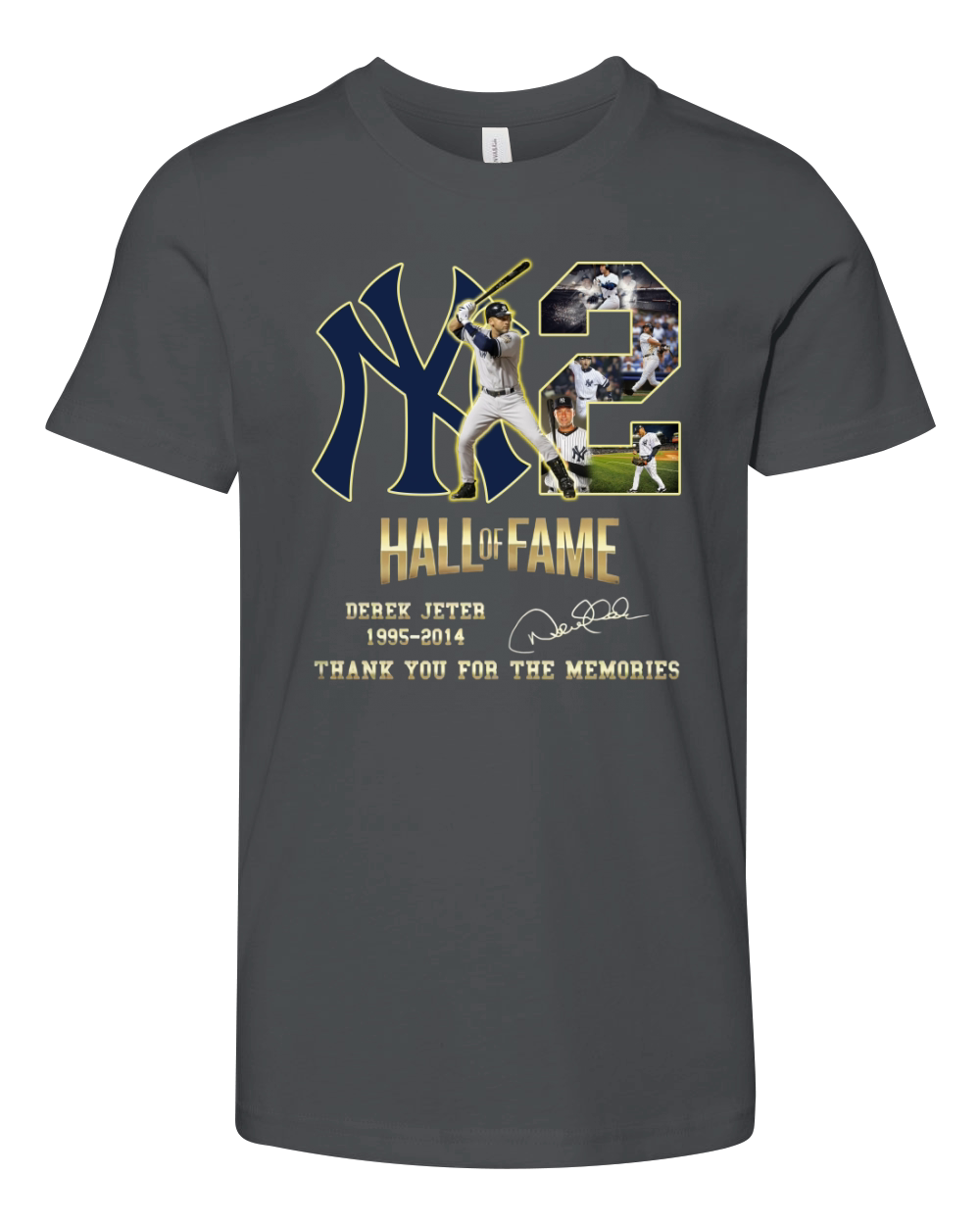 Hall Of Fame Derek Jeter 1995 2014 Thank You For The Memories Signature Youth Unisex Jersey Tee