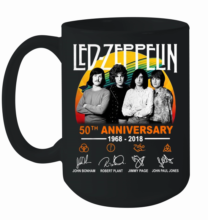 50th Anniversary Led Zeppelin 1968-2018 Signatures shirt Ceramic Mug