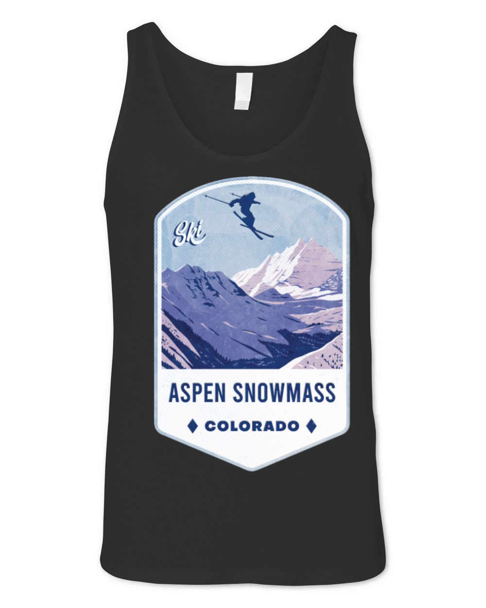 Aspen Snowmass Colorado Ski Badge Unisex Jersey Tank