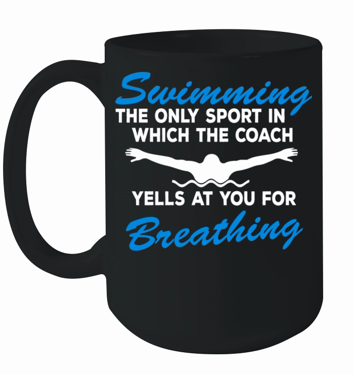 Funny Swim Team Swimming Coach Quote - Swim Breath Ceramic Mug