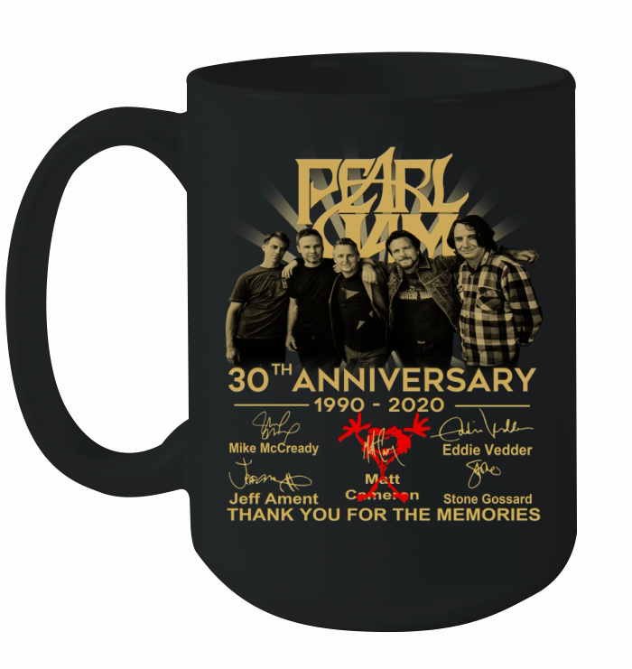 Pearl Jam 30th anniversary 1990 2020 signatures thank you for the memories shirt Ceramic Mug