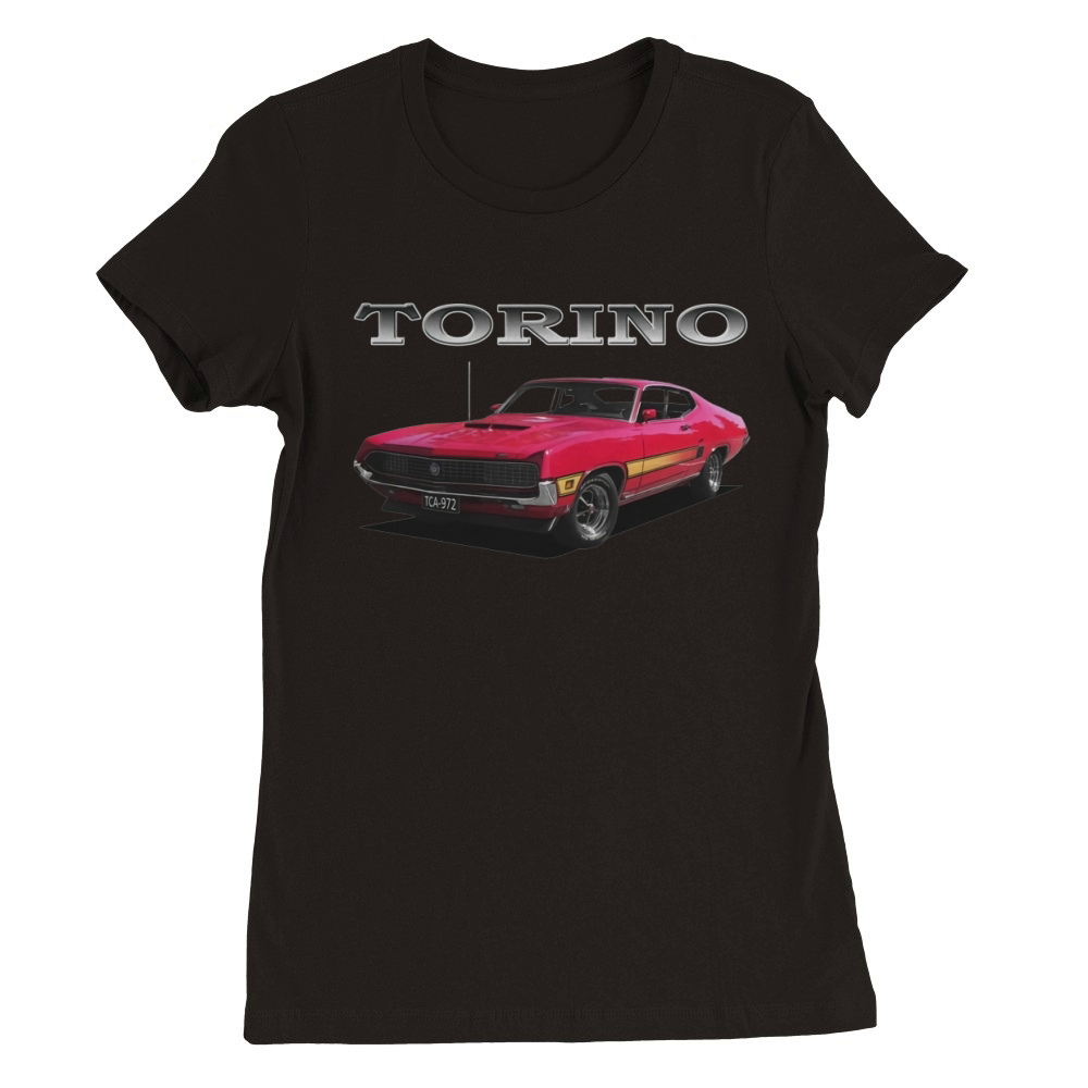 1970 Ford Torino GT Red Premium Womens Crewneck T-shirt