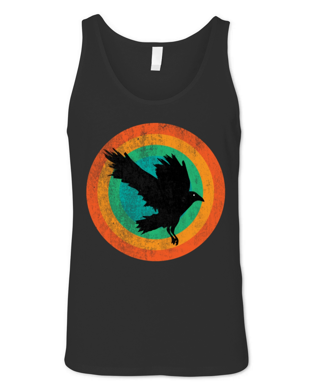 Vintage Beautiful Cute Raven retro Art Unisex Jersey Tank