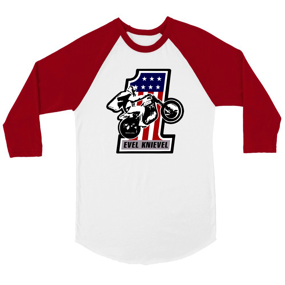 One Evel Knievel Unisex ¾ sleeve Raglan T-shirt