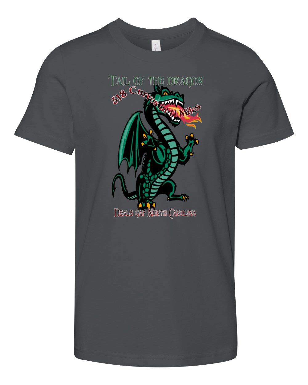 Tail of the Dragon Deals Gap North Carolina 318 Curves in 11 Miles T-Shirts Youth Unisex Jersey Tee