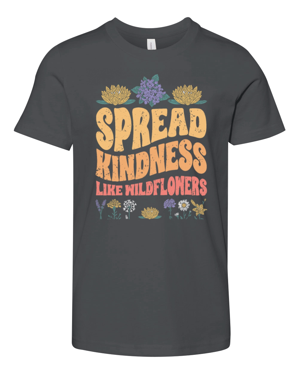 Vintage Spread Kindness Like Wildflowers Youth Unisex Jersey Tee