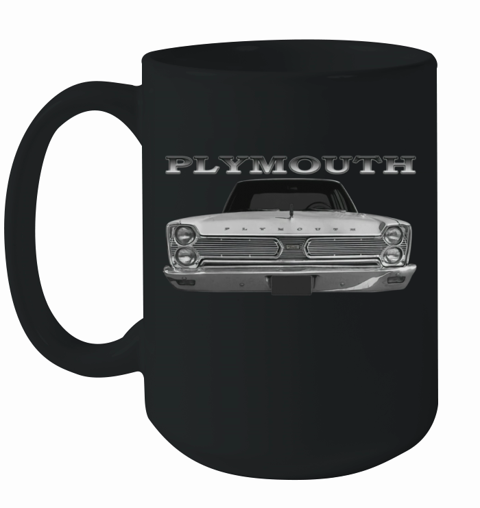 1966 Plymouth Fury Front White Ceramic Mug