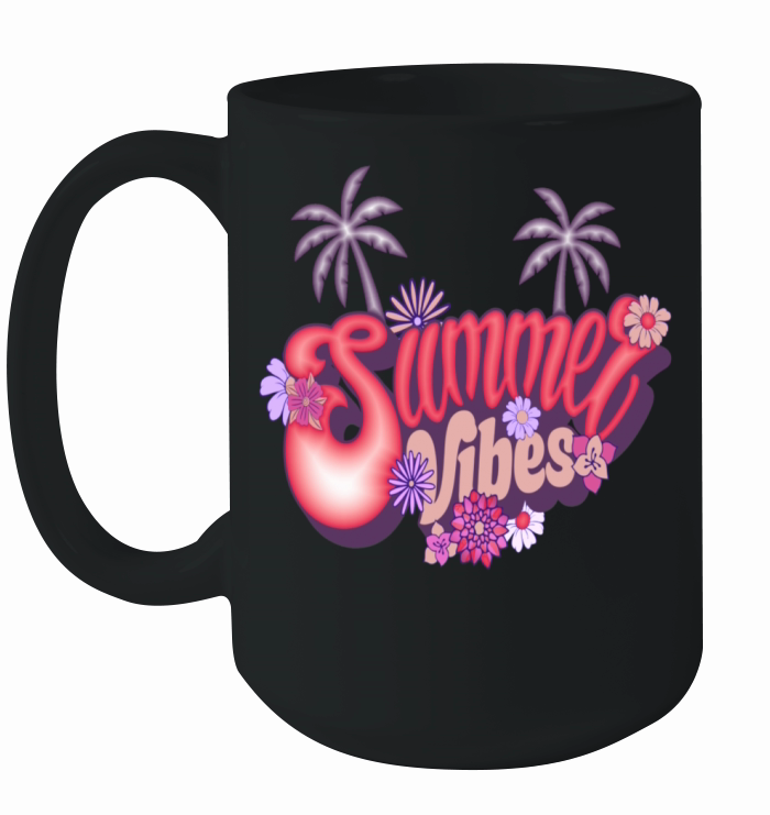 Retro Vintage Summer Vibes Beach Vibes Sunglasses Ceramic Mug