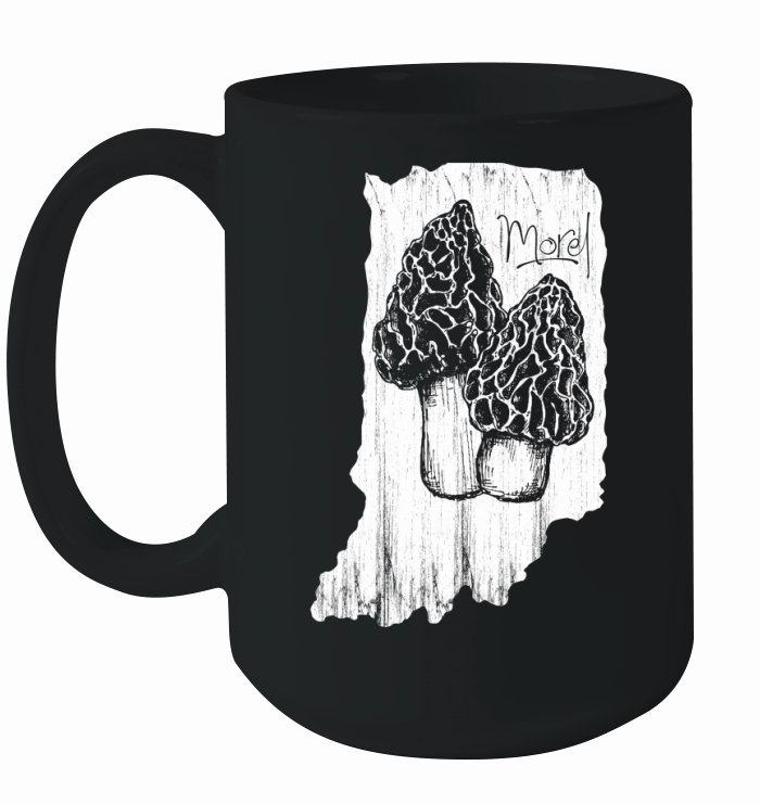 Vintage Morel Mushroom Hunting Picking Morchella Mushrooms T-Shirt Ceramic Mug