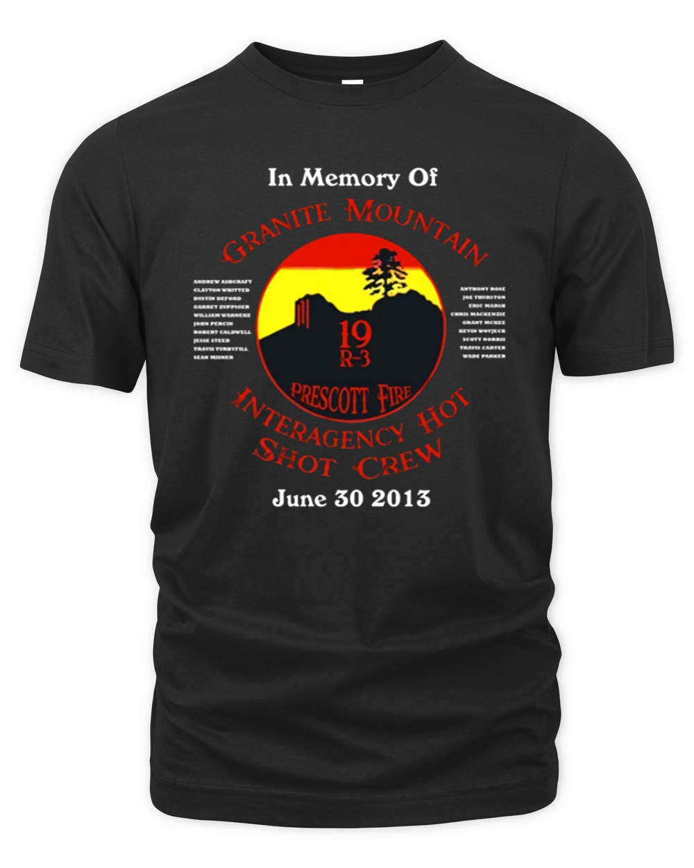 Memorial Prescott Granite Mountain Hotshots Organic Unisex T-shirt