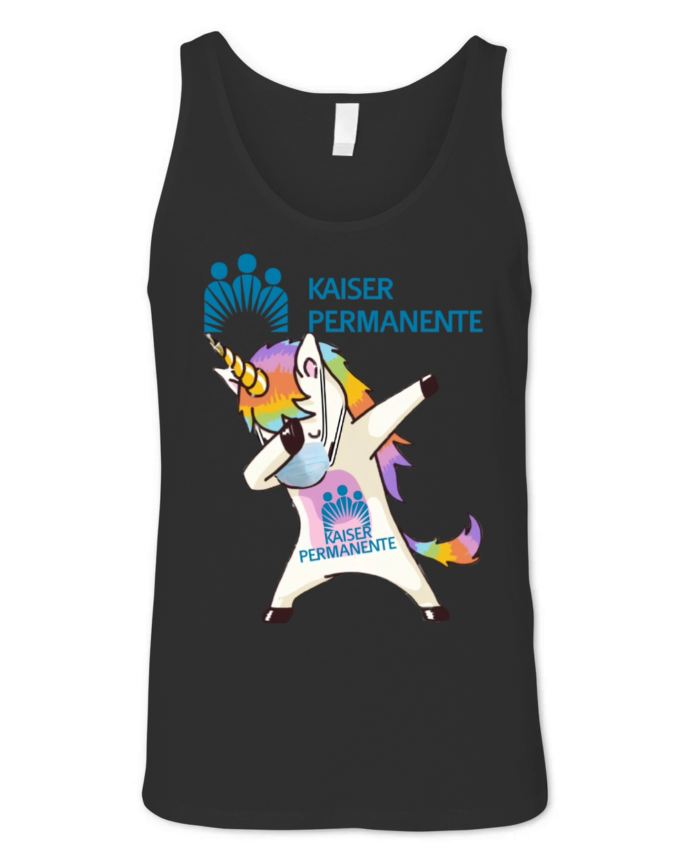Unicorn mask dabbing kaiser permanente shirth Unisex Jersey Tank