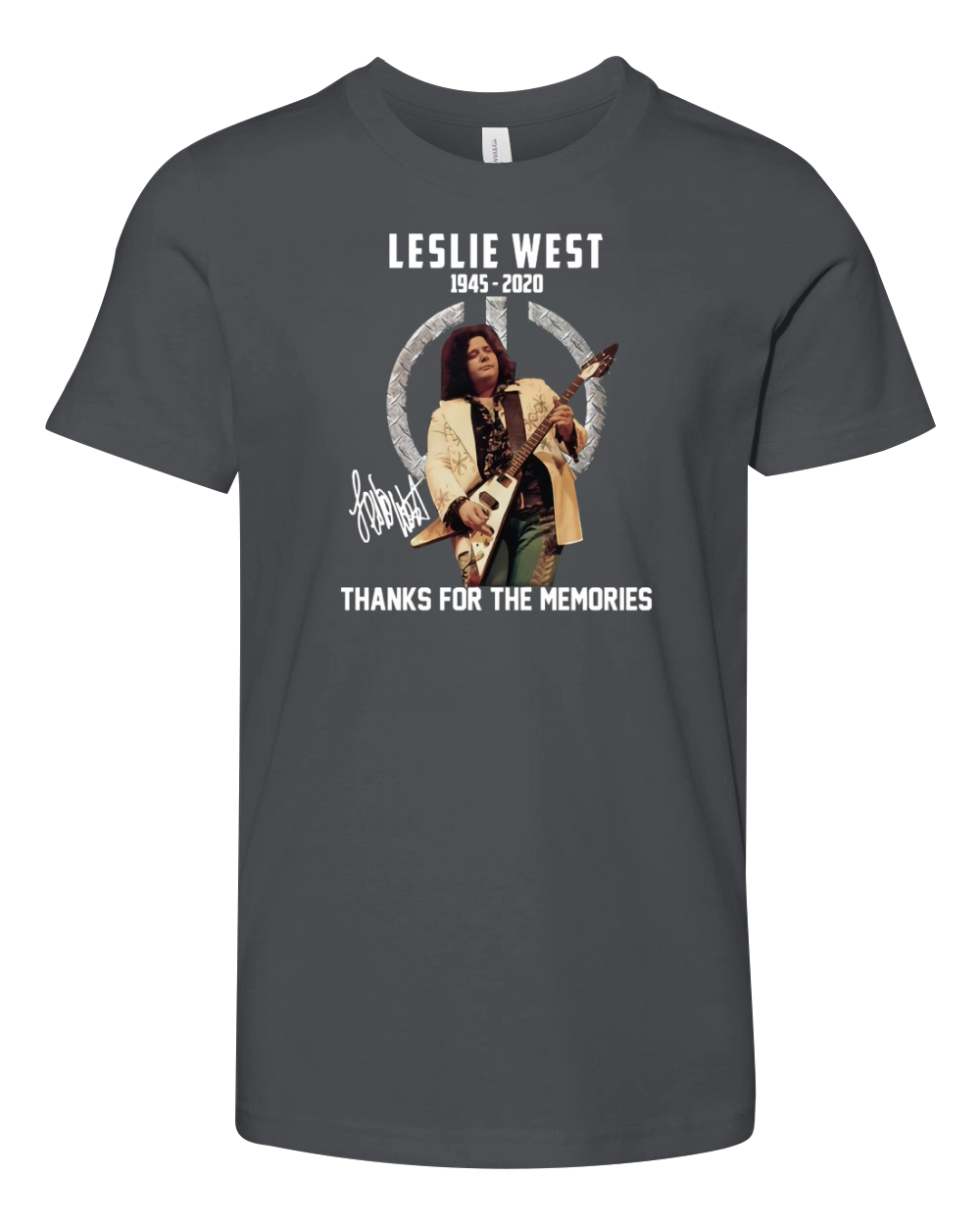 Leslie West 1945 2020 Thank You For The Memories Signature Youth Unisex Jersey Tee
