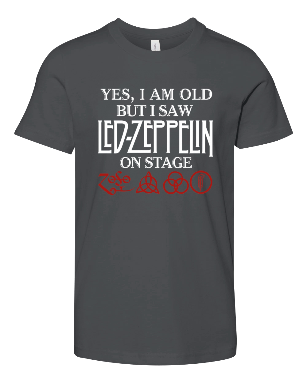 Yes I Am Old But I Saw Led Zeppelin On Stage Zoso Symbo Youth Unisex Jersey Tee