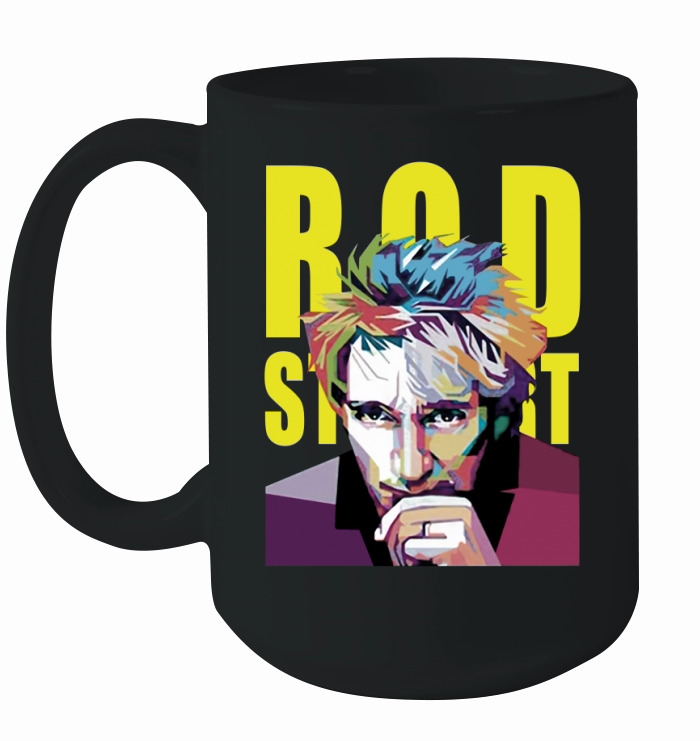Vintage Rod Stewart Paint Art Ceramic Mug
