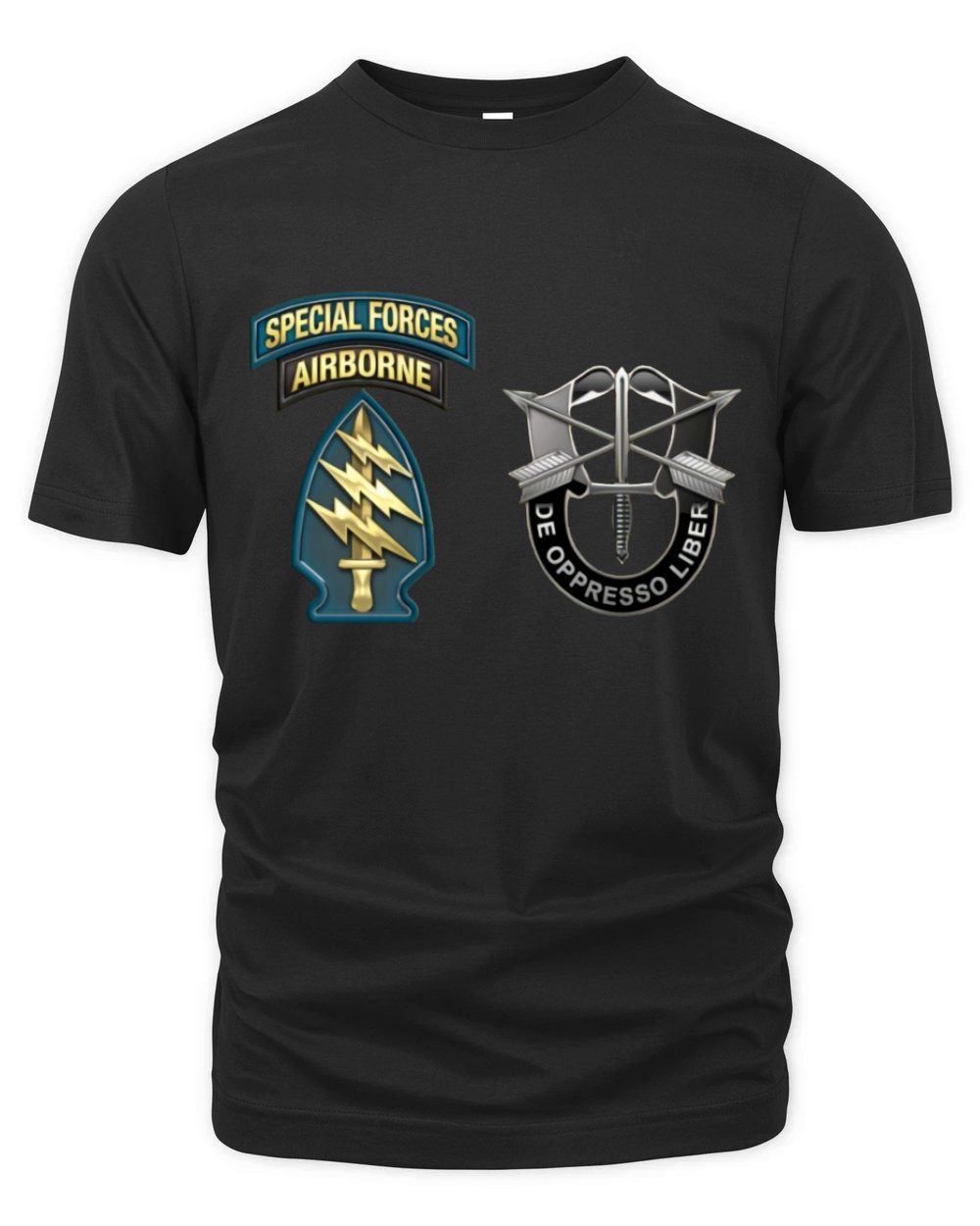 U S Army Special Forces Green Berets SSI DUI - TShirt Dress Organic Unisex T-shirt