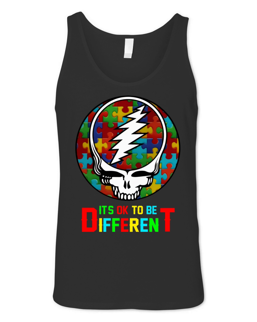 Grateful Dead Autism It’s Ok to be different shirt Unisex Jersey Tank