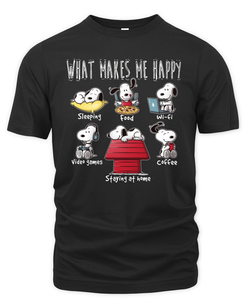 What makes Snoopy happy Organic Unisex T-shirt
