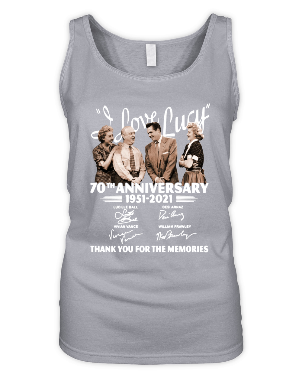 I Love Lucy 70th anniversary 1951 2021 thank you for the memories signatures Organic Women's Tank Top