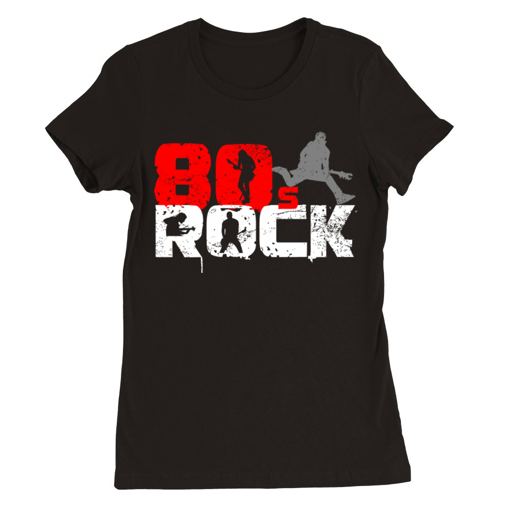 Vintage 80s Rock Music Fan Premium Womens Crewneck T-shirt