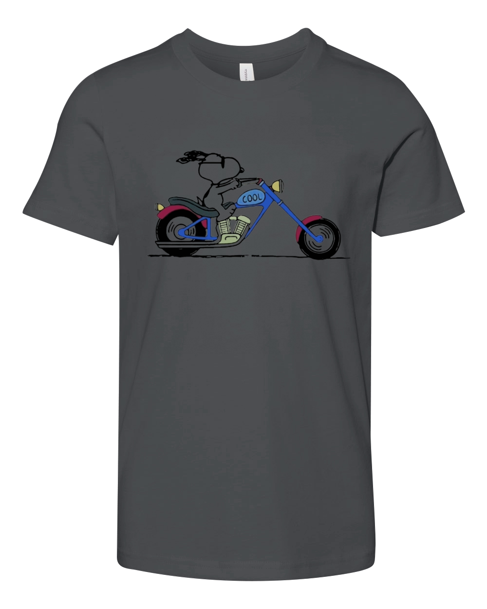 Cool Snoopy riding motorcycle Peanuts Youth Unisex Jersey Tee