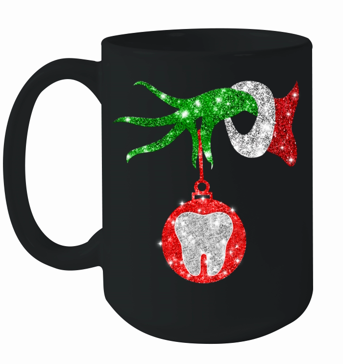Nurse Grinch hand holding clinic dental ornament Ceramic Mug