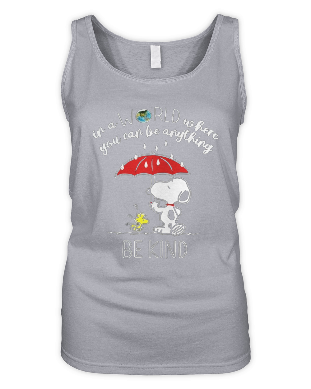 Snoopy In a world where you can be anything be kind Organic Women's Tank Top