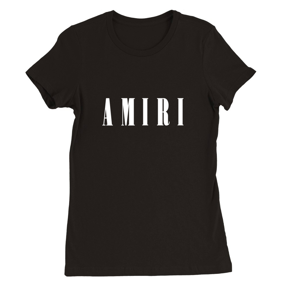 Amiri Men's Black Logo print Premium Womens Crewneck T-shirt