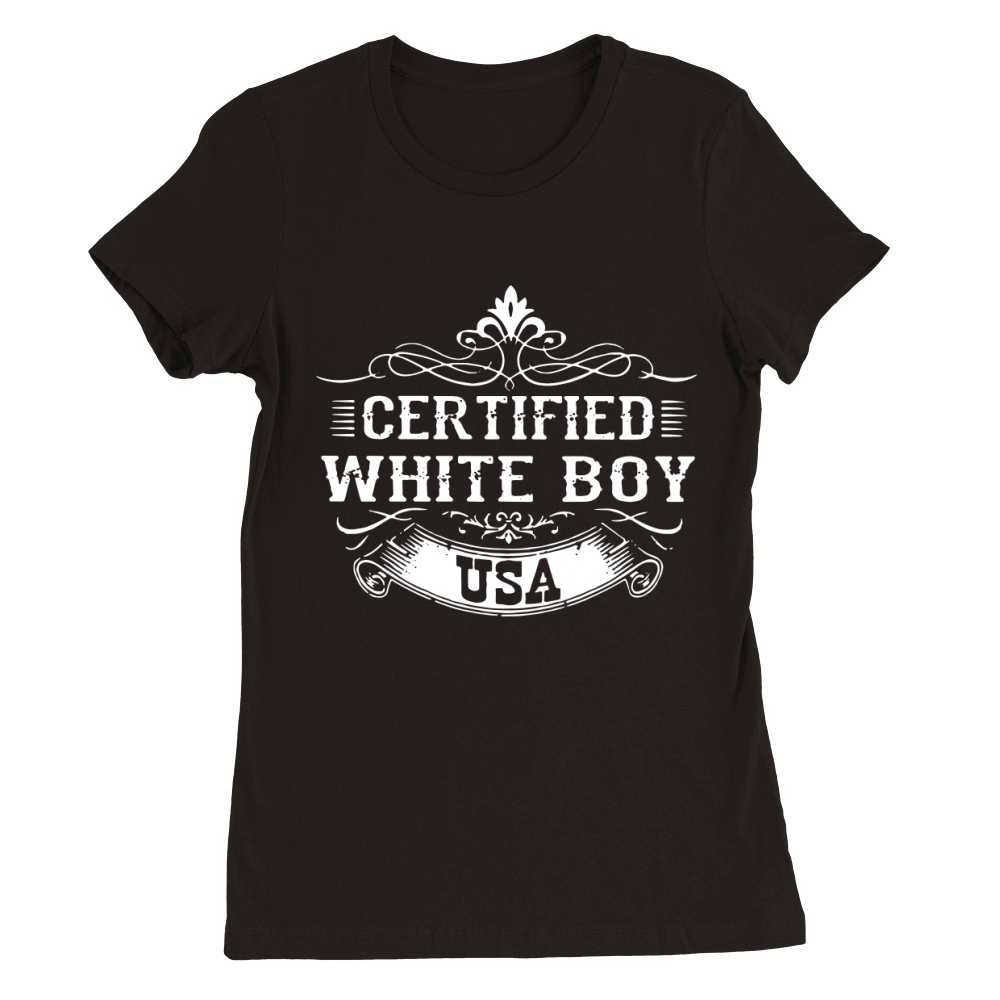 Certified whiteboy USA Premium Womens Crewneck T-shirt