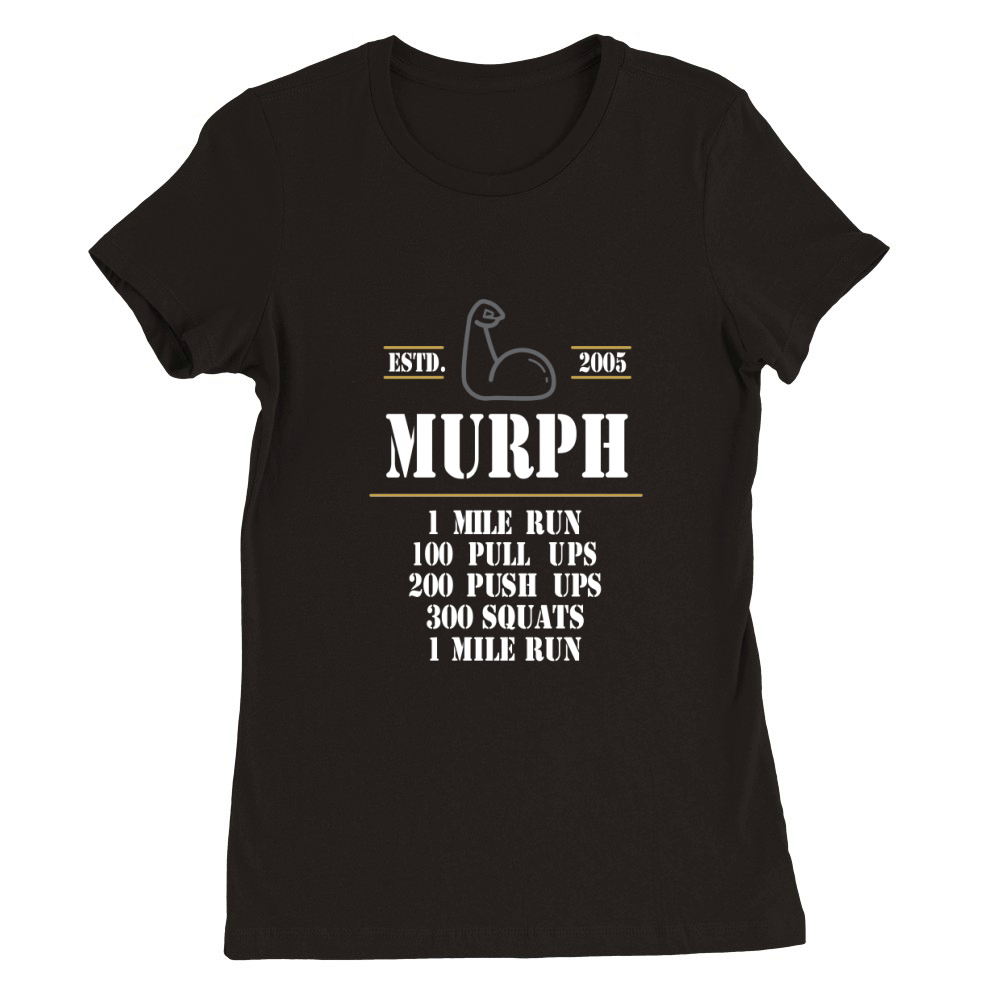 Murph Workout Exercise Challenge Patriotic WOD Premium Womens Crewneck T-shirt