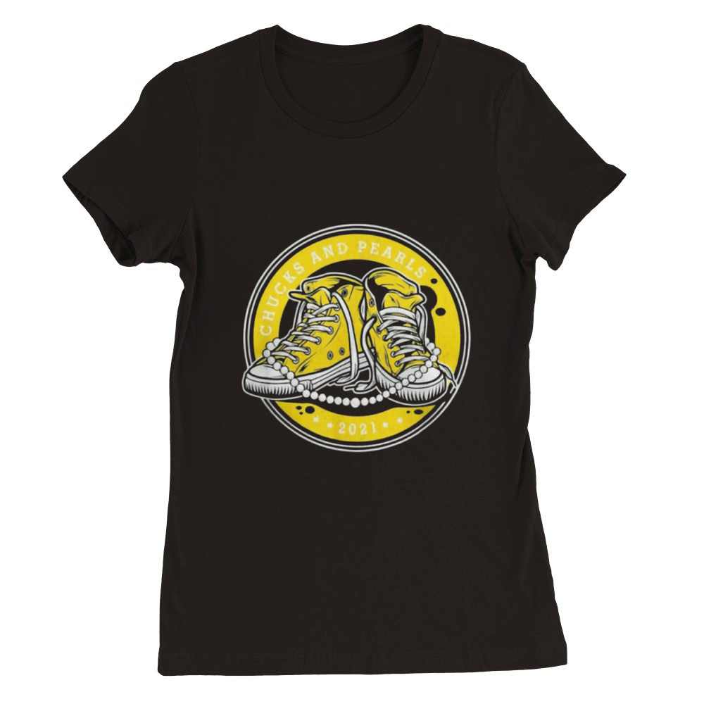 Yellow Circle Chucks And Pearls 2021 Premium Womens Crewneck T-shirt
