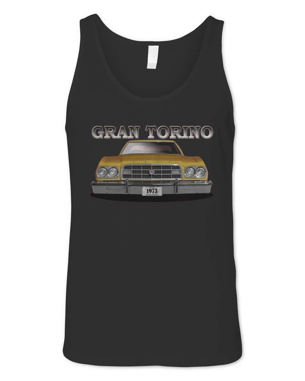 1973 Ford Gran Torino Front Gold Unisex Jersey Tank