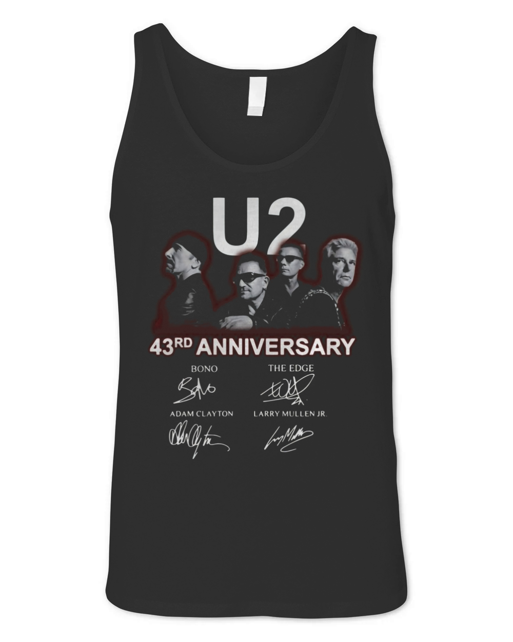 U2 43rd anniversary signatures Bono The Edge Adam Clayton shirt Unisex Jersey Tank