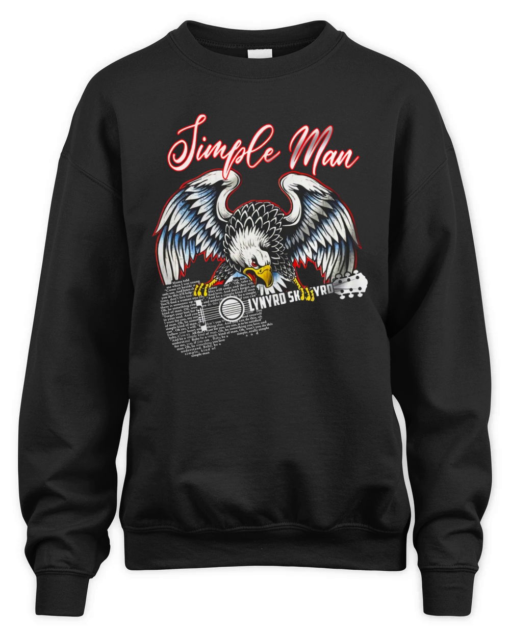 Simple Man lyrics Lynyrd Skynyrd Eagle guitar shirt Unisex Premium Crewneck Sweatshirt