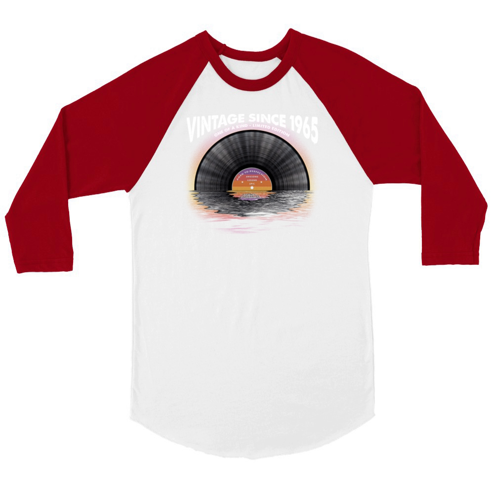 Vintage since 1965 Retro Disco Music Vintage Unisex ¾ sleeve Raglan T-shirt