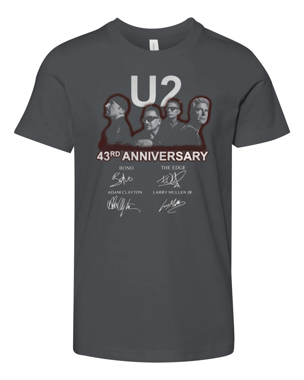 U2 43rd anniversary signatures Bono The Edge Adam Clayton shirt Youth Unisex Jersey Tee