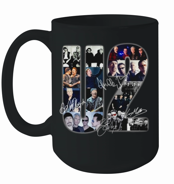 U2 band music signatures shirt Ceramic Mug