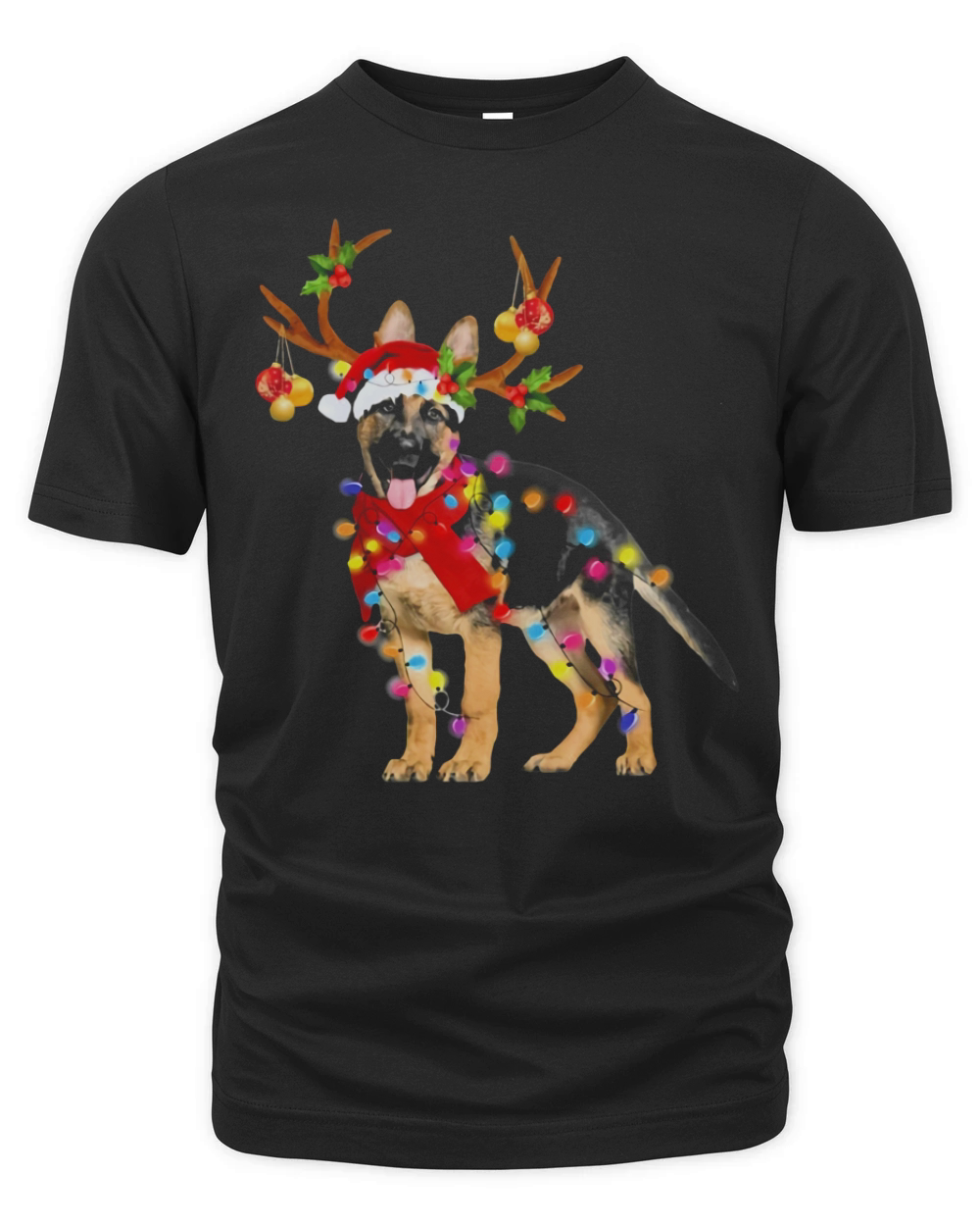 Merry Christmas German Shepherd Gorgeous Reindeer Christmas shirt Organic Unisex T-shirt