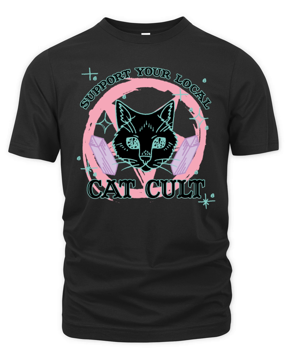 Support Your Local Cat Cult - Pink Pastel Goth Organic Unisex T-shirt