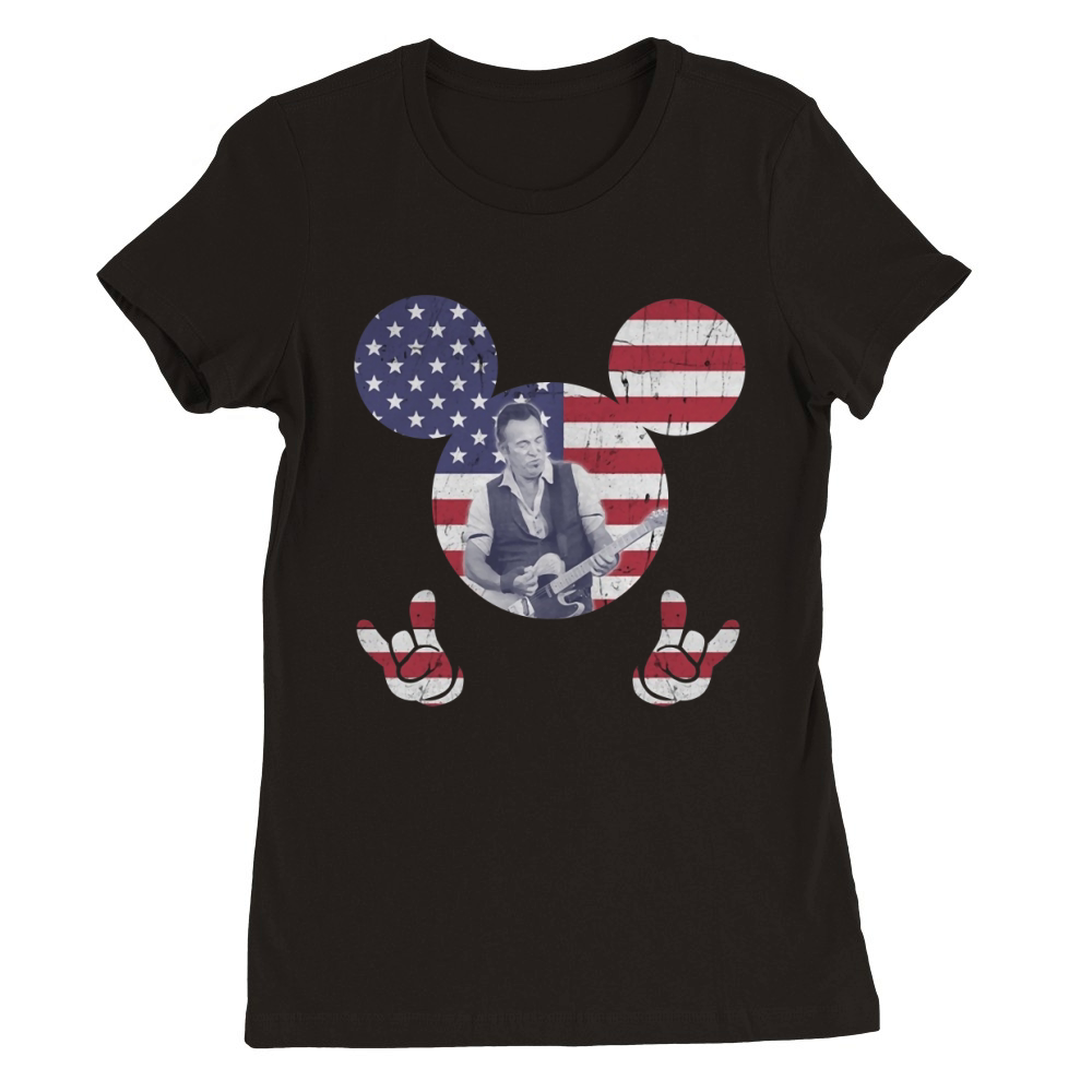 Bruce Springsteen - Ladies V-Neck Premium Womens Crewneck T-shirt