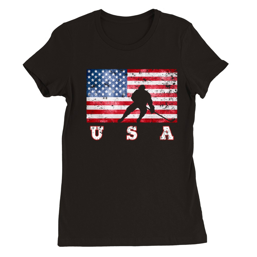 Ice Hockey - Team USA Premium Womens Crewneck T-shirt