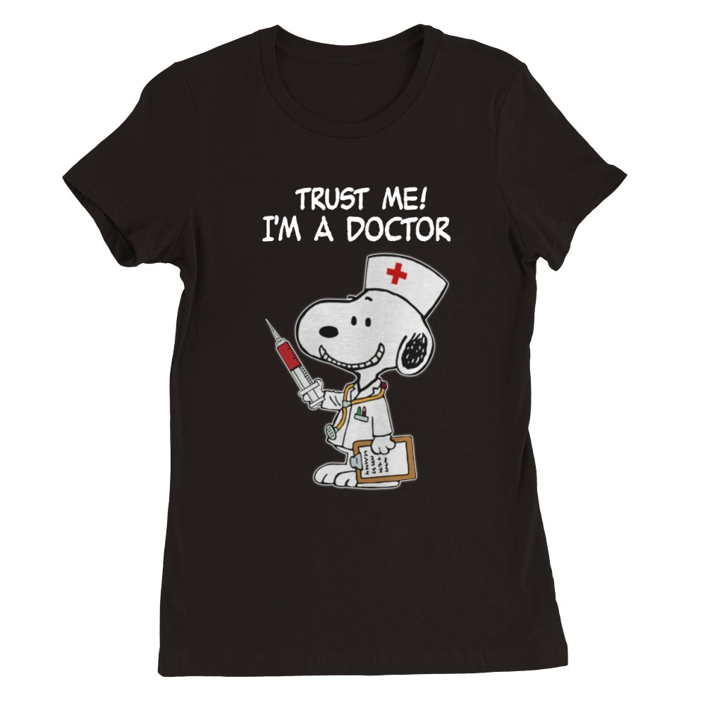 Snoopy Doctor Premium Womens Crewneck T-shirt