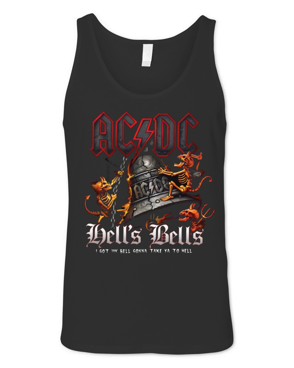 ACDC Hells Bells i got my bell gonna take ya to hell shirt Unisex Jersey Tank