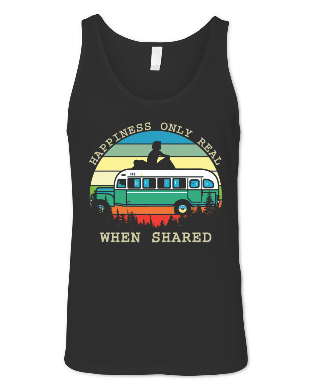 Happiness only real when shared vintage Unisex Jersey Tank