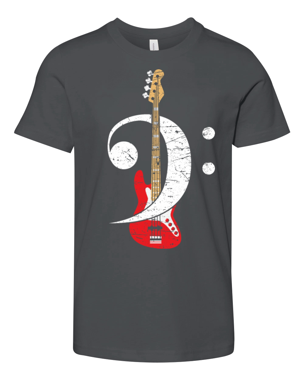 Bass Cleff Headstock - Guitar Youth Unisex Jersey Tee