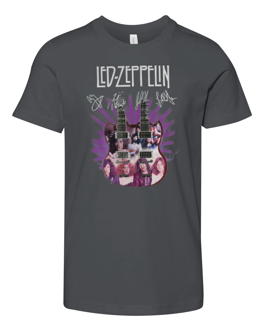 Led Zeppelin signatures two guitar shirt Youth Unisex Jersey Tee