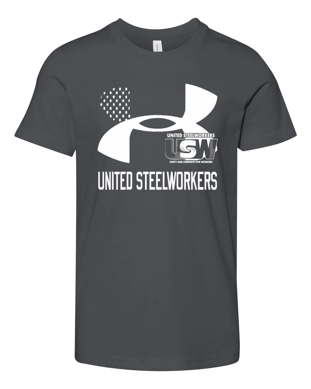 United Steelworkers Unity And Strength For Workers Flag - Drawstring Bag Youth Unisex Jersey Tee